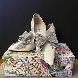 Jeffery Campbell Valenti Bow Loafers White | Size 7